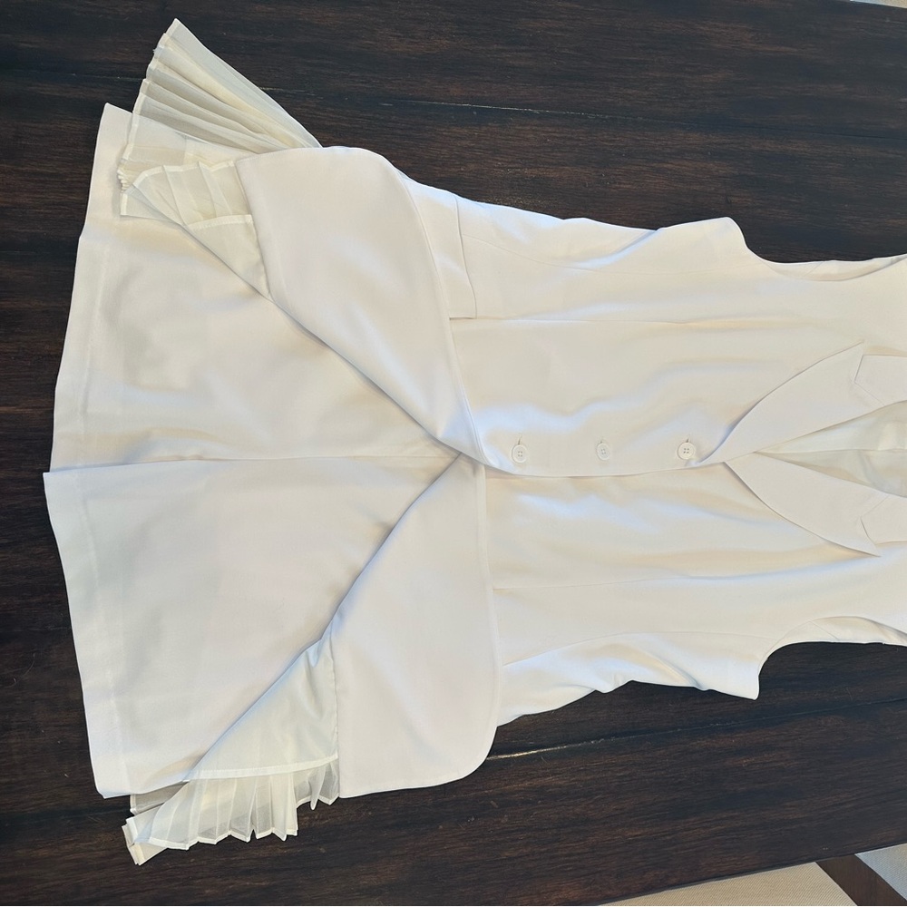 Halogen White Sleeveless Pleated Mini Dress - Picture 3 of 5